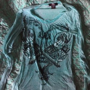 Rock & roll cowgirl burnout long sleeve